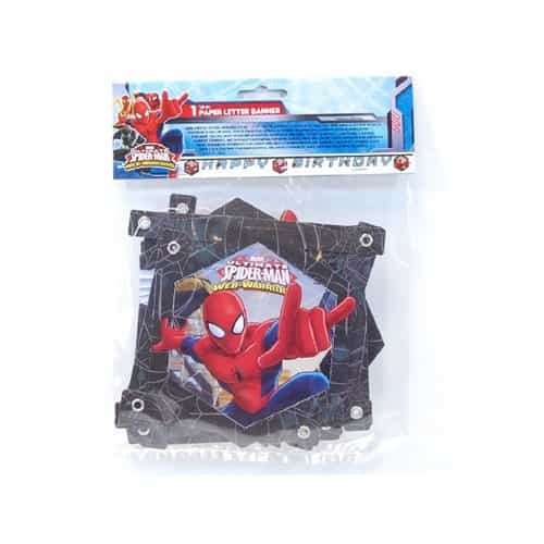 Spiderman Temalı Happy Birthday Banner