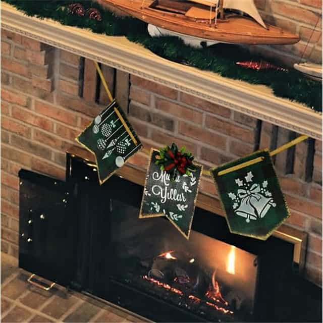 Ahşap Yılbası Şomine Asma Sus