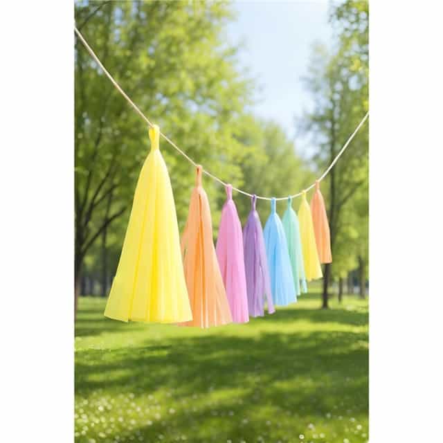 Amscan Gökkuşağı Pastel Renkler Püskül Garland