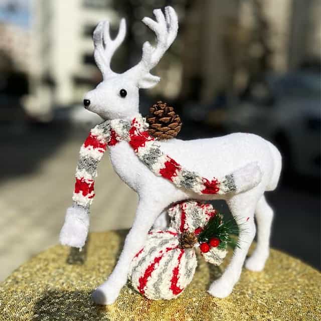 Beyaz Geyik Dekor Süs