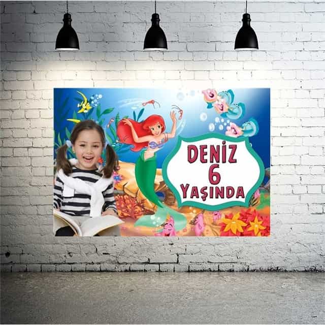 Deniz Kızı Ariel Kişiye Özel Afiş