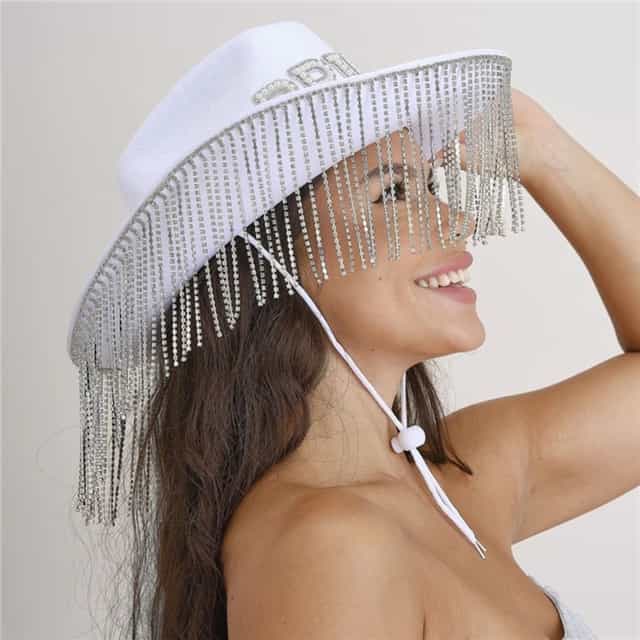 Ginger Ray Bride Püsküllü Kovboy Şapka