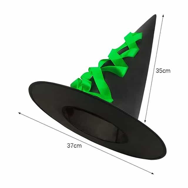 Cadılar Bayramı Yeşil Fiyonklu Cadı Şapka