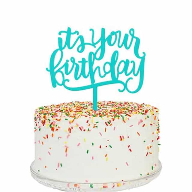 Happy Birthday Mavi Renkli Pasta Süsü