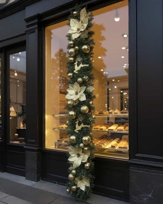 Yılbaşı Hazır Süslenmiş Gold Garland Dekor 230 CM