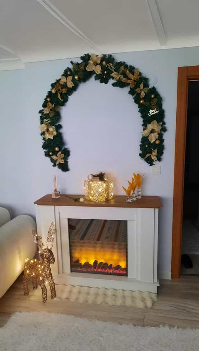 Yılbaşı Hazır Süslenmiş Gold Garland Dekor 230 CM