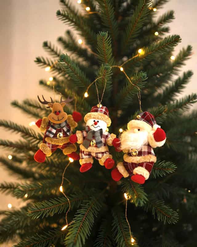 Yılbaşı Ağacı Peluş Set Süs 4 lÜ