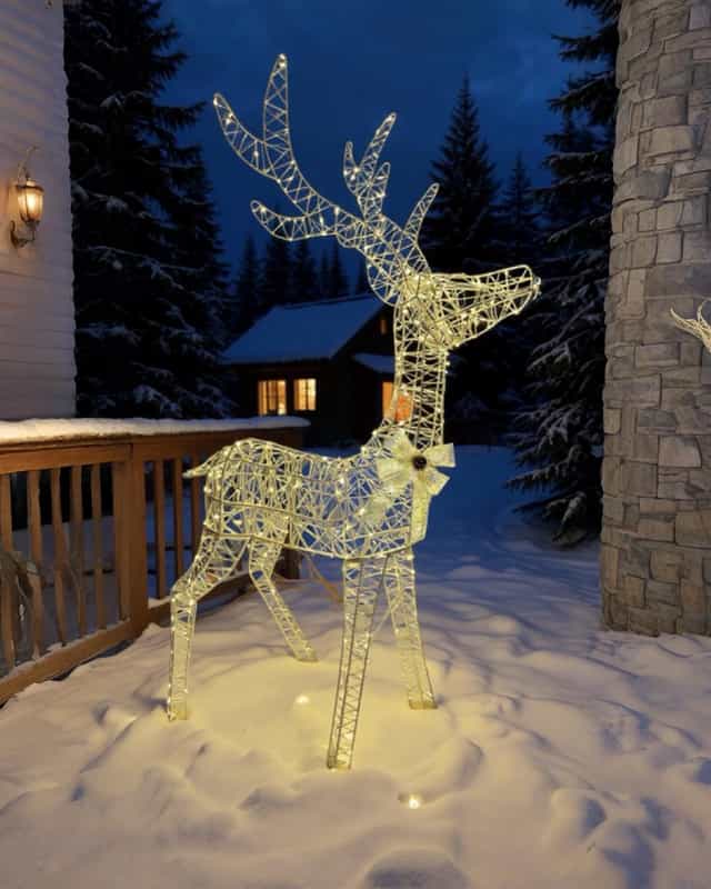 Yılbaşı Işıklı Led Geyik 640 LED – Beyaz & Gün Işığı 135 cm