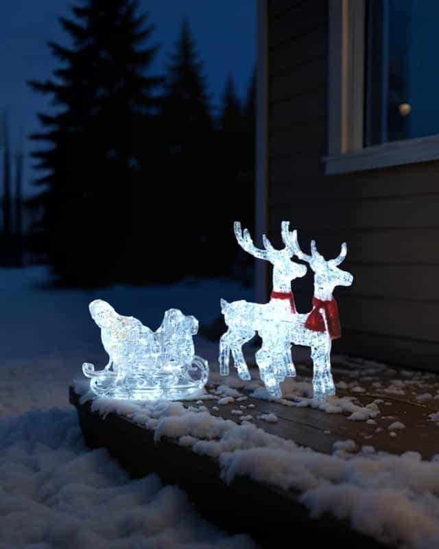 Yılbaşı Işıkllı Kızaklı 3 lÜ Geyik Seti 240 Led