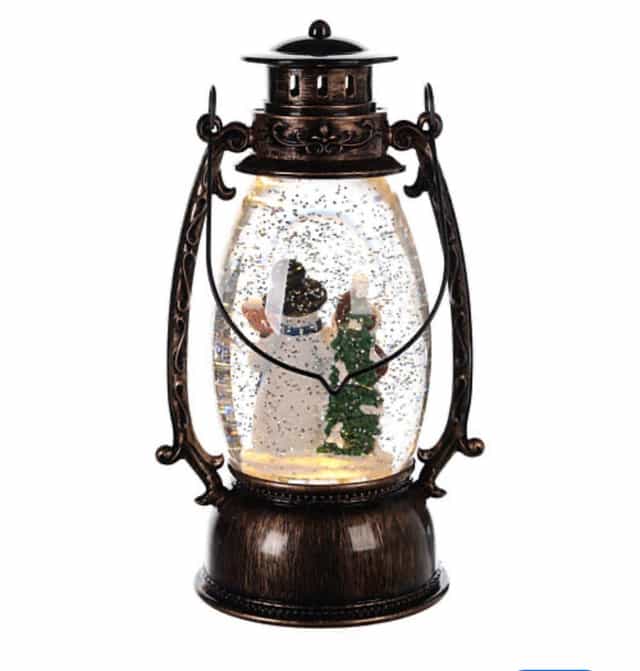 Ferforje Demir Cam Aksamlı Pilli Işıklı 120 cm Yılbaşı Sokak Lambası