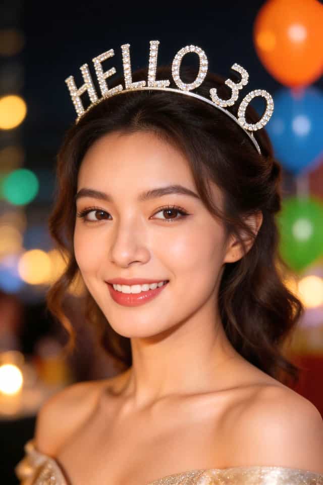 30 Yaş Gümüş Metal Taç