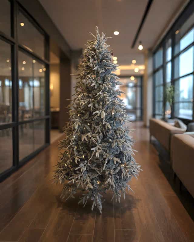 İthal Yılbaşı Ağacı Kendinden Karlı Ve led Işıklı 270 CM