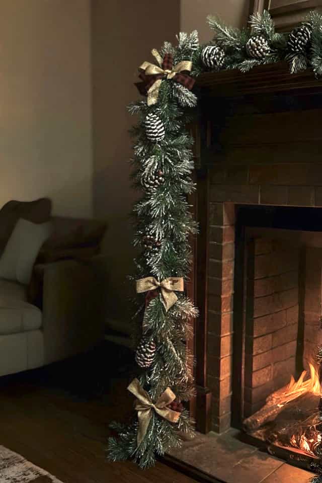 Yılbaşı Hazır Süslenmiş Karlı Garland Dekor 230 CM