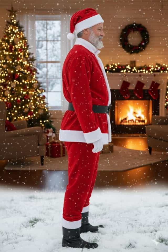 Yılbaşı Noel Baba Yetişkin-Battal Kostüm Takım