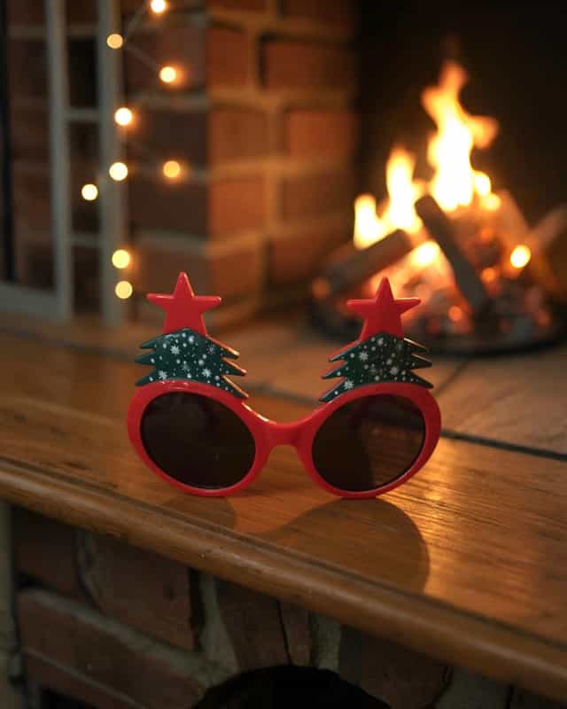 Yılbaşı Yeşil Kırmızı Çam Ağacı Parti Gözlük