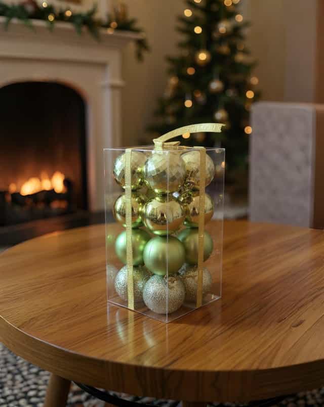 Yeşil Top Ağaç Süs 16'Lı 6 CM