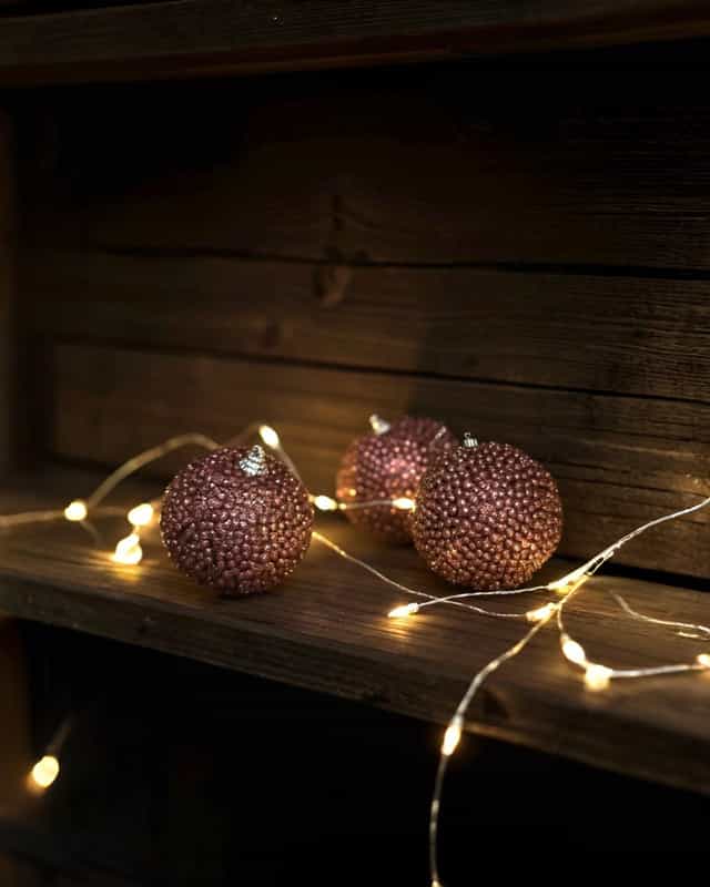 Yılbaşı Gülkurusu 3 lü Top Ağaç Süs 8 CM