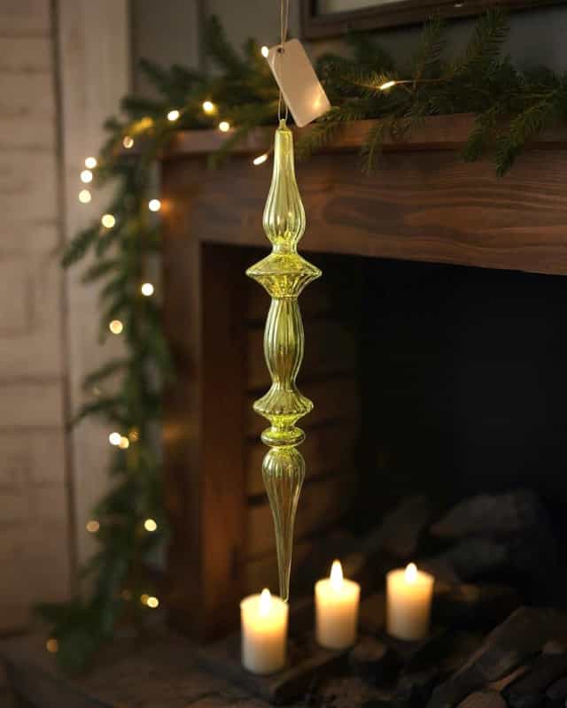 Yılbaşı Vintage Cam Topuz Süsü 30 CM