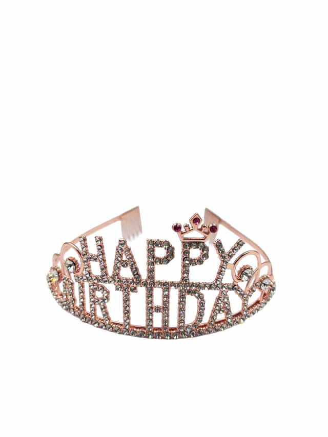 Happy Birthday Yazılı Taşlı Kraliçe Tacı