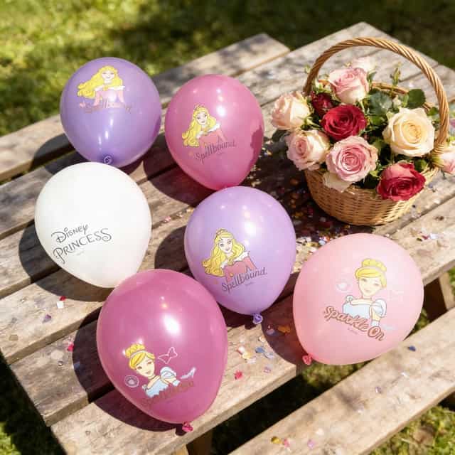 Prenses Temalı Lateks Balon 6 Adet | Prenses Doğum Günü Balon Seti