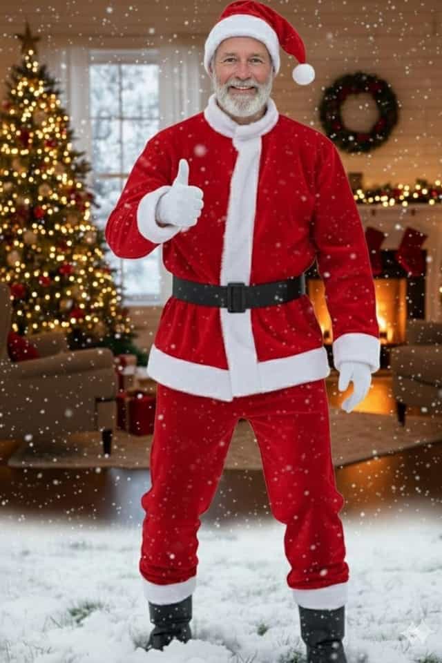 Yılbaşı Noel Baba Yetişkin-Battal Kostüm Takım