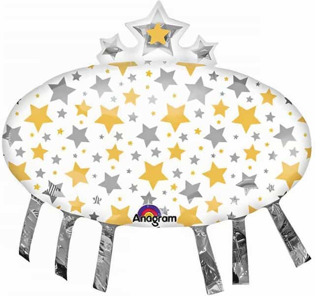 Yıldız Baskılı Oval Şekilli Folyo Balon