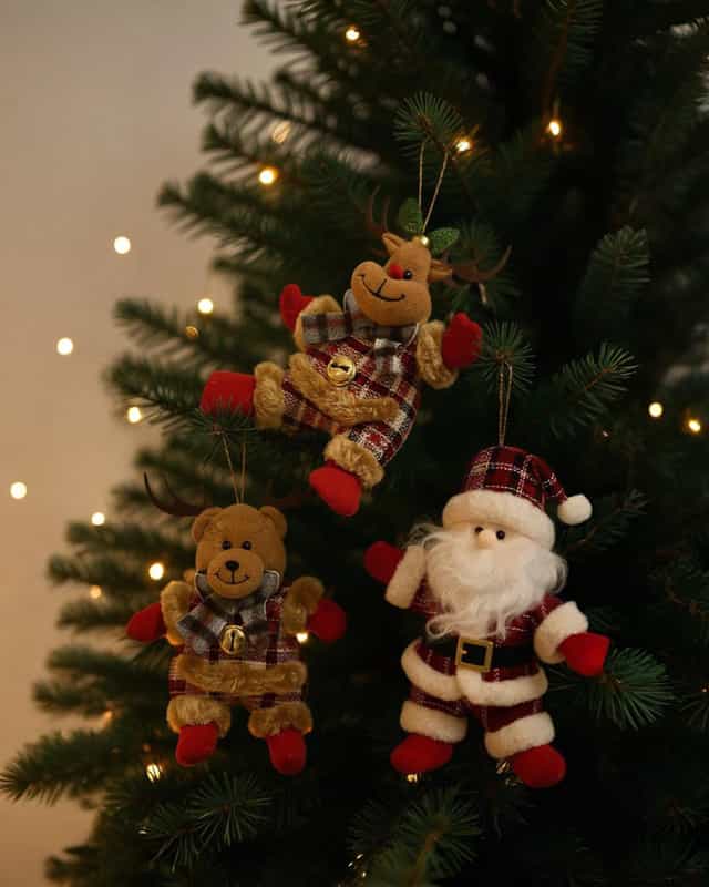 Yılbaşı Ağacı Peluş Set Süs 4 lÜ