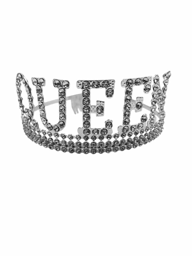 Queen Yazılı Taşlı Kraliçe Tacı