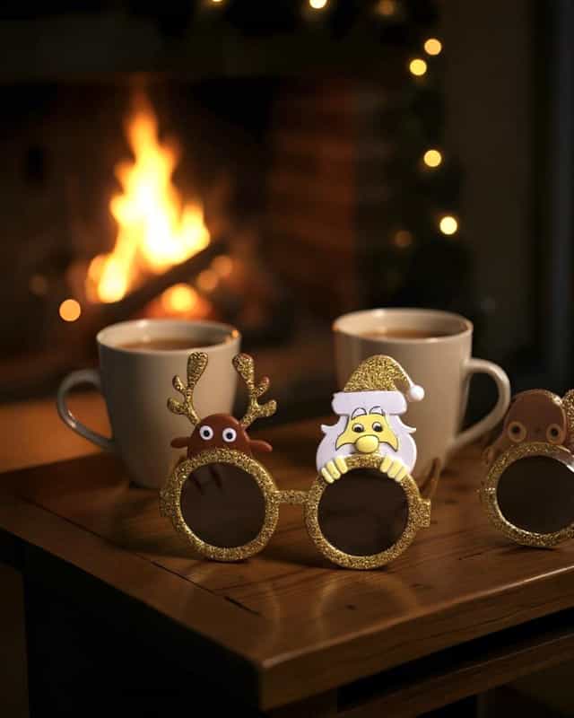 Yılbaşı Gold Renkli Geyik Parti Gözlük