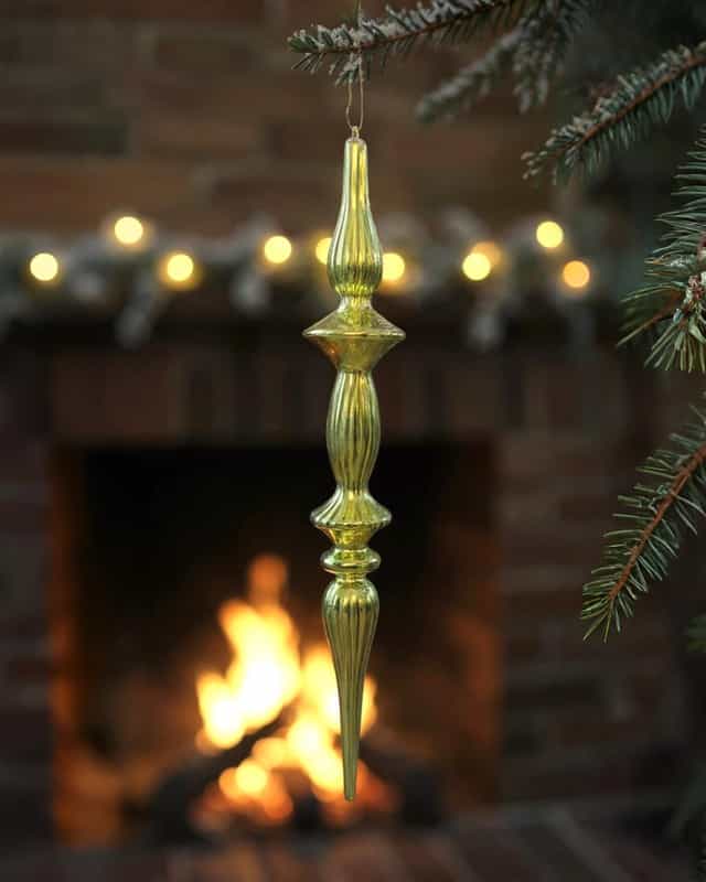 Yılbaşı Vintage Cam Topuz Süsü 30 CM