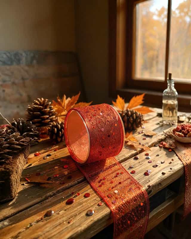 Yılbaşı Ağacı Gold Renk Oymak İpek Kurdele 3 METRE