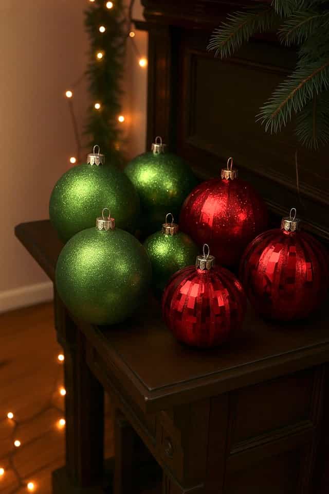 Yılbaşı Çam Ağacı 15 CM Top Süs 9 LU