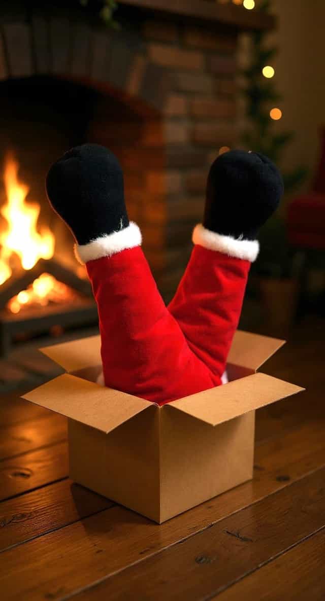 Hareketli Yılbaşı Ağaç Dekoru Noel Baba Bacakları