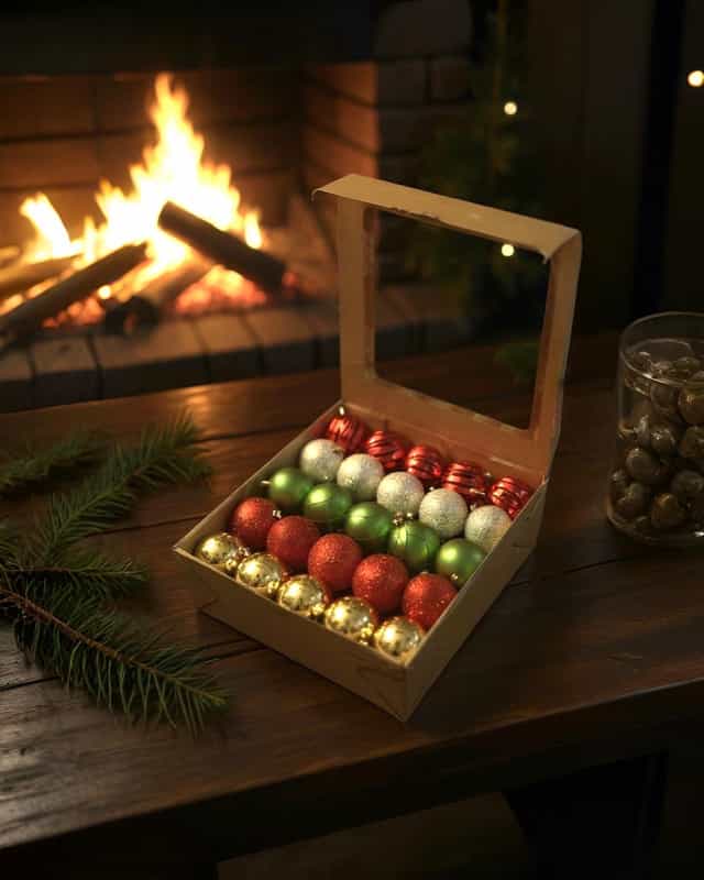 Yılbaşı Ağacı Top Süs 8 CM 50 Adet