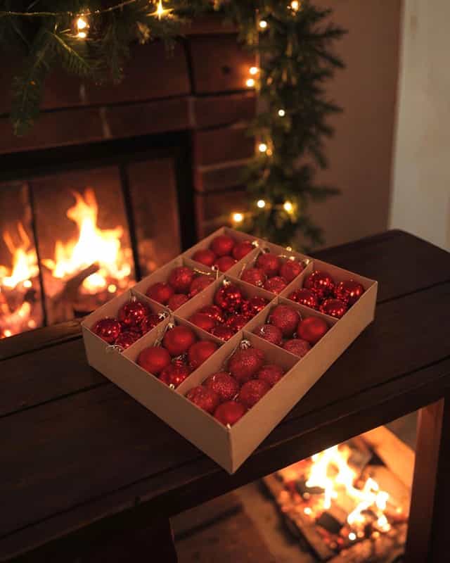 Yılbaşı Ağacı Kırmızı Karışık Top Süs 72 li