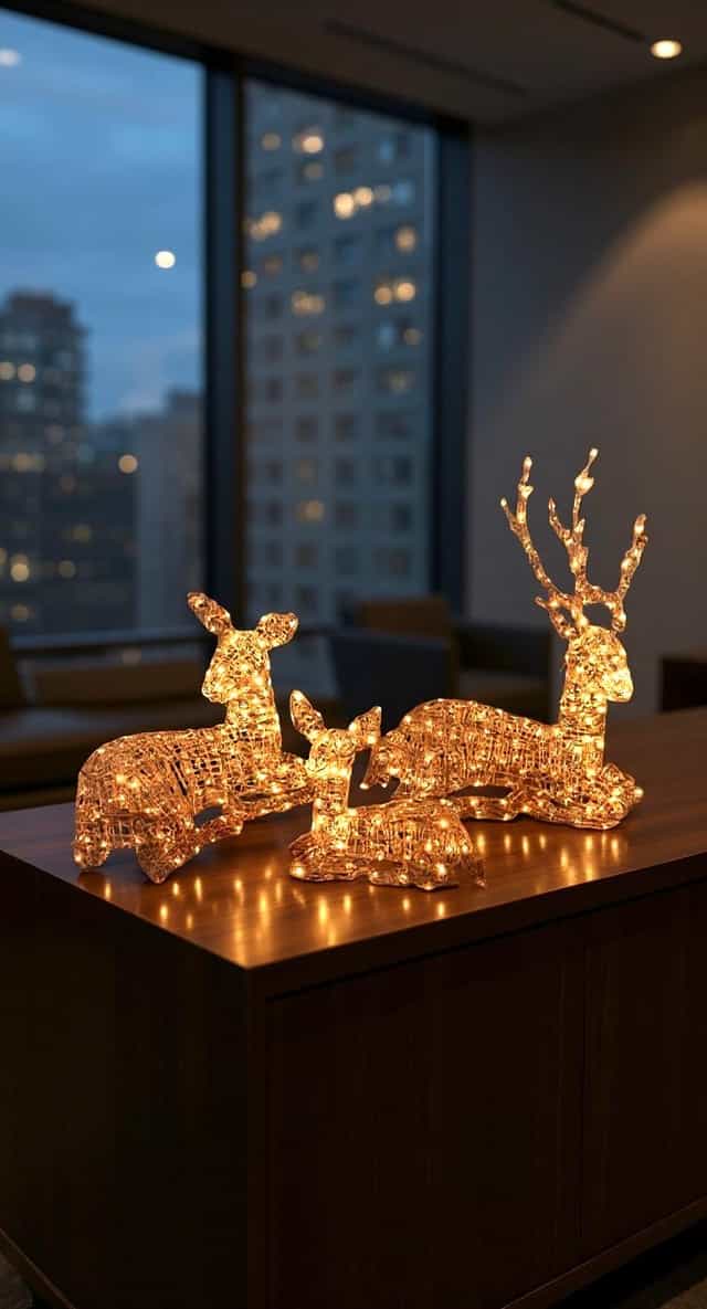 Yılbaşı 3 lü Geyik Ailesi 375 ledli