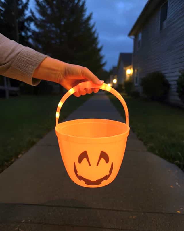 Işıklı Cadılar Bayramı Balkabağı Kova