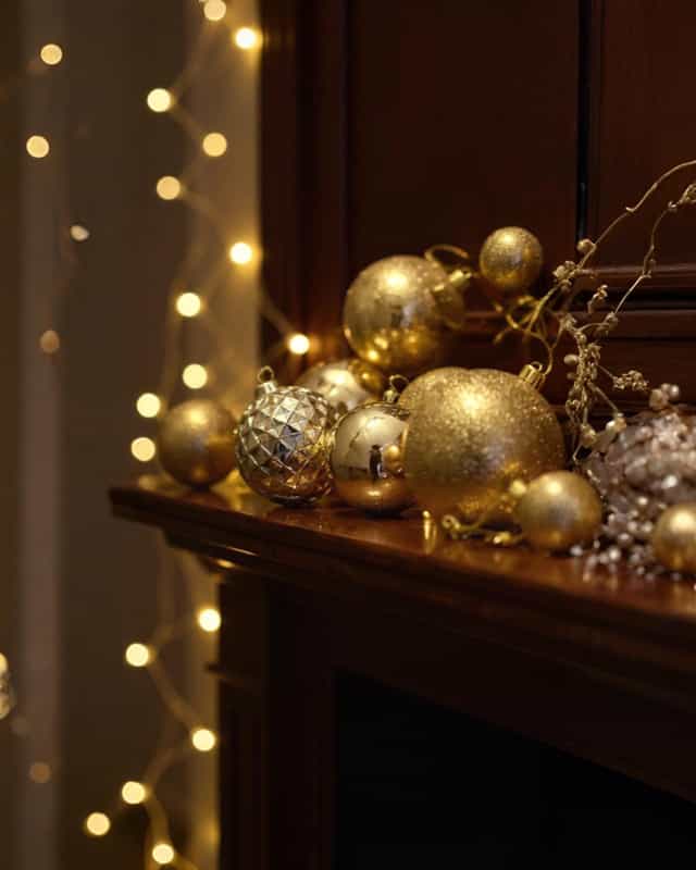 Yılbaşı Ağacı Gold 8 li Top Süs 8 CM