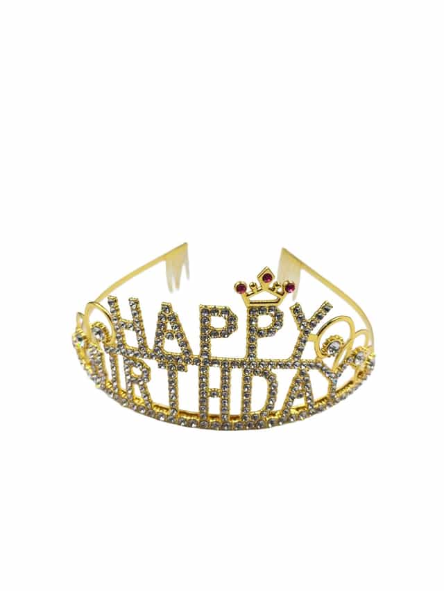 Happy Birthday Yazılı Taşlı Kraliçe Tacı