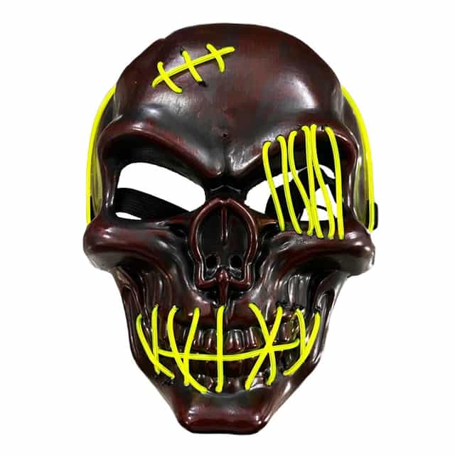 Led Işıklı Cadılar Bayramı Kuru Kafa Maske