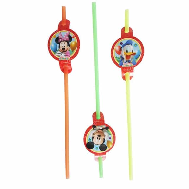 Mickey Mouse Temalı Renkli Pipet