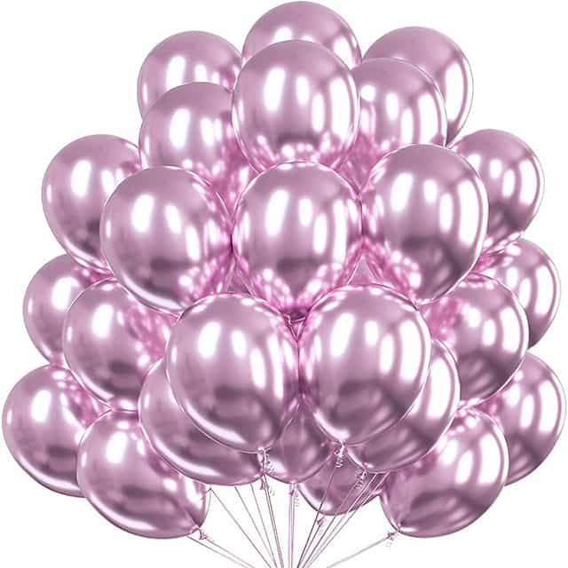Pembe Renkli Krom Balon