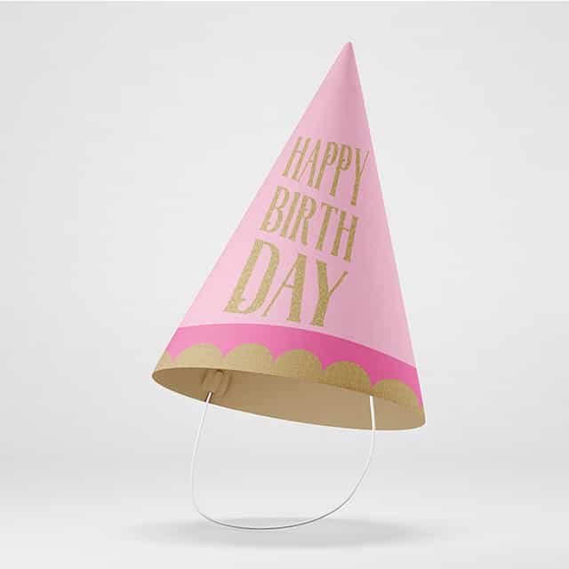 Happy Birthday Makaron Renkler Karton Şapka