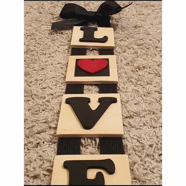 Sevgililer Günü Ahşap Asma Süs