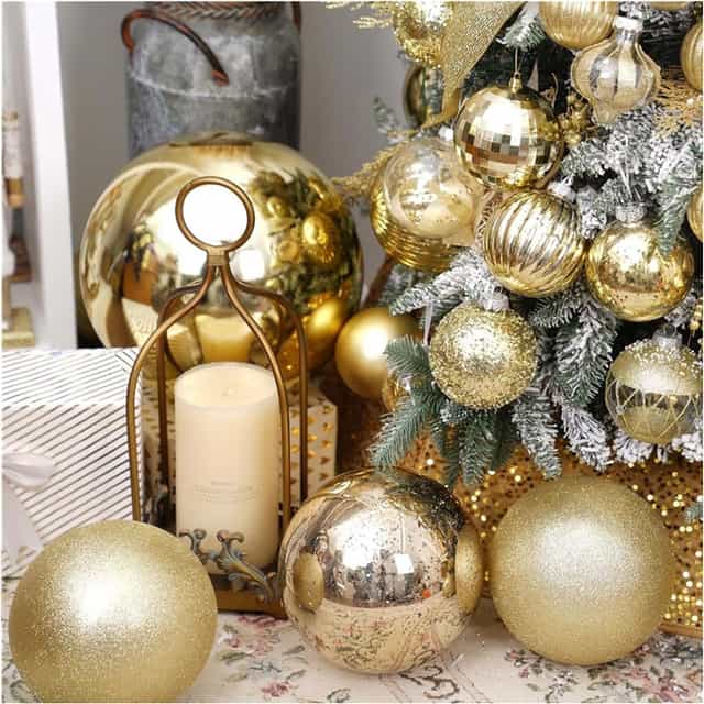 Yılbaşı Gold 15 CM Top Ağaç Süs