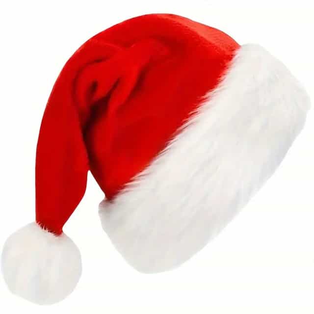 Yılbaşı Noel Baba Kadife Şapka Lüks